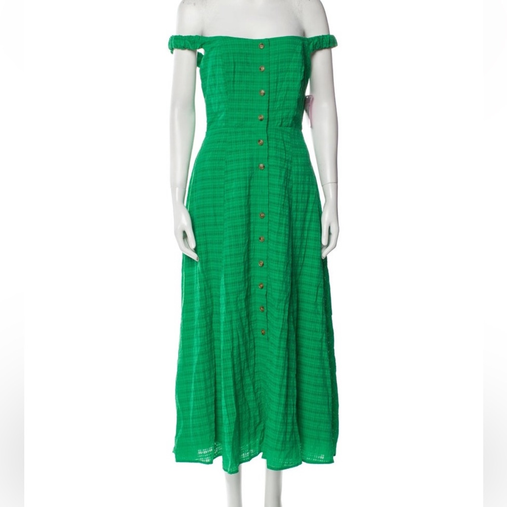 Astr Off-Shoulder Green Maxi Dress